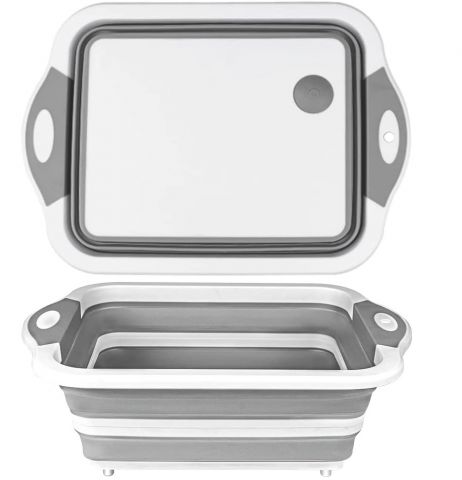 Collapsible Cutting Board with Colander