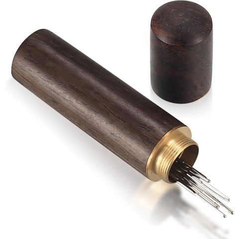 Portable Wooden Toothpick Holder,Sewing Needle Holder,Needle Storage Cylinder