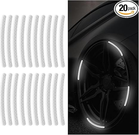 20 pcs Tire Rim Reflective Stickers