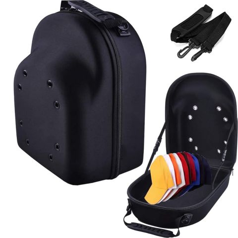 1pc High Capacity Baseball Cap Travel Case with Carry Handle and Shoulder Strap