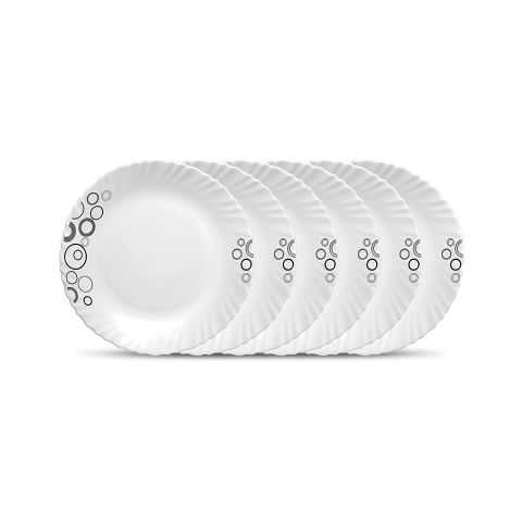 La Opala Diva, Classique Collection, Opal Glass Full Plate Set 11" 6 pcs-Mistry Drops