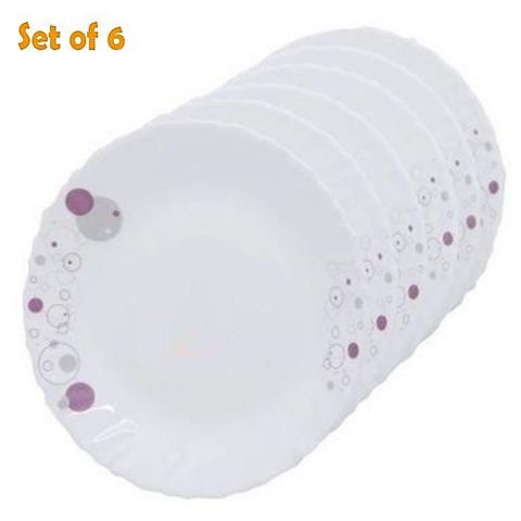 La Opala Diva, Classique Collection, Opal Glass Full Plate Set 11" 6 pcs-Purple Haze