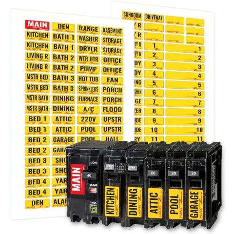 129 Circuit Breaker Box Labels
