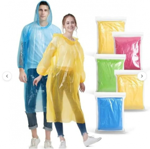 1 Disposable Emergency Rain Ponchos