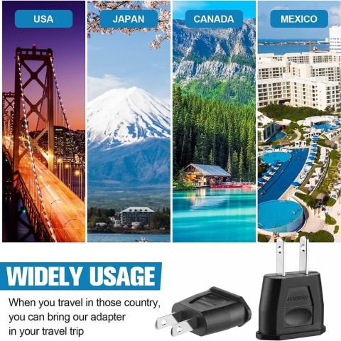 Travel Adapter EU to US Plug