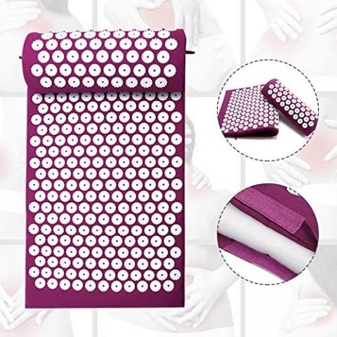 Acupressure Mat with Pillow-Purple