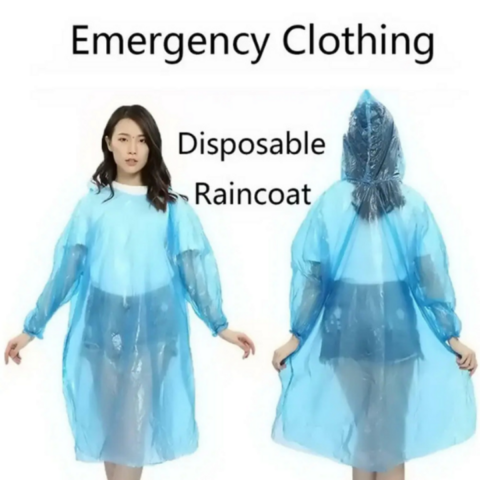 1 Disposable Emergency Rain Ponchos