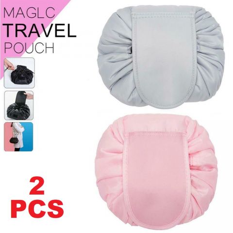 2 Pack Travel Make Up Wrap Bag