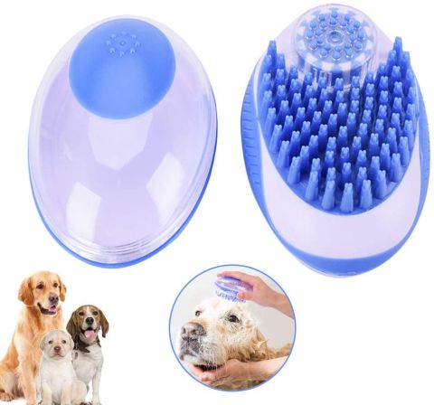 Pet Dog Bath Brush Comb-Blue