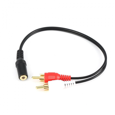 3.5mm Audio Female To 2 RCA Male Stereo Cable