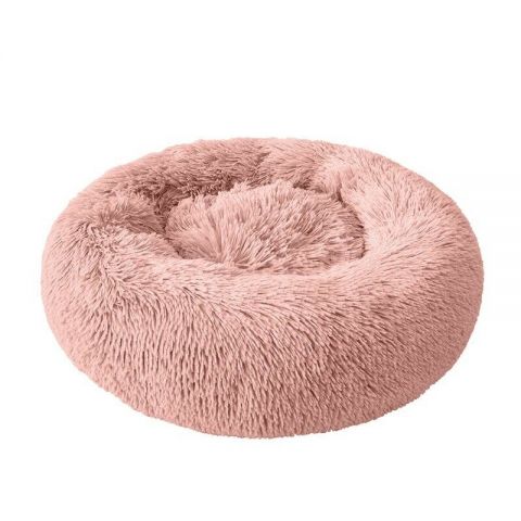 Comfy Faux Fur Pet Bed-Light Pink-Small - 50CM