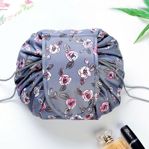 Travel Make Up Wrap Bag-Steel Rose