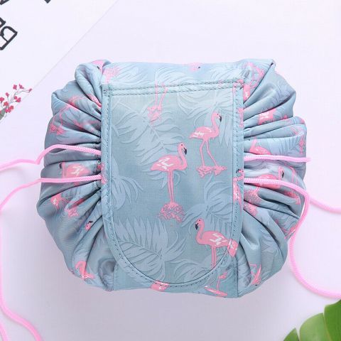 Travel Make Up Wrap Bag-Vibrant Flamingo