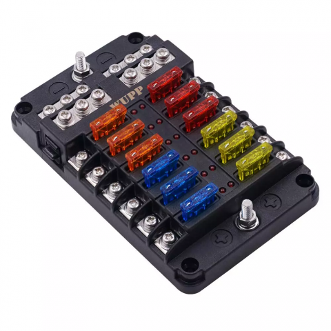 Marine Fuse Panel With LED Warning Indicator Damp-Proof Cover