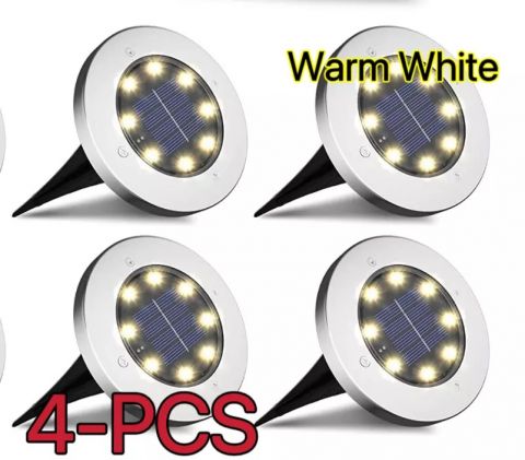 4Pcs LED Solar Powered In-Ground Lights