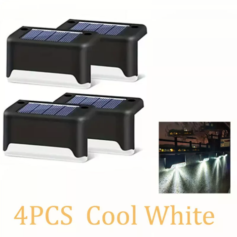 Warm White LED Solar Step Lamp  (4 PCS)