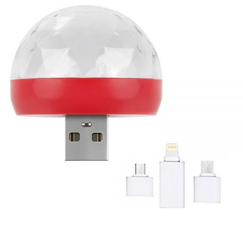 USB Mini Disco Ball-Red 