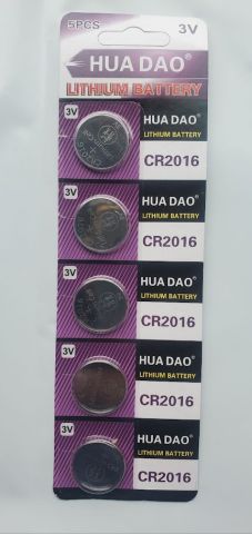 CR2016 Batteries 3V Lithium Cell - 5 Pcs 