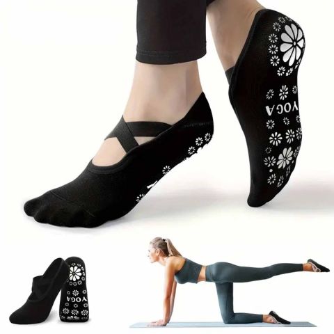 Criss Cross Strap Non Slip Yoga Socks