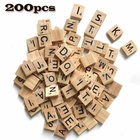 200Pcs Alphabet Scrabble Tiles