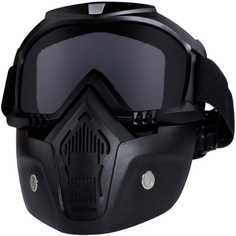 Face Mask with Detachable Goggles