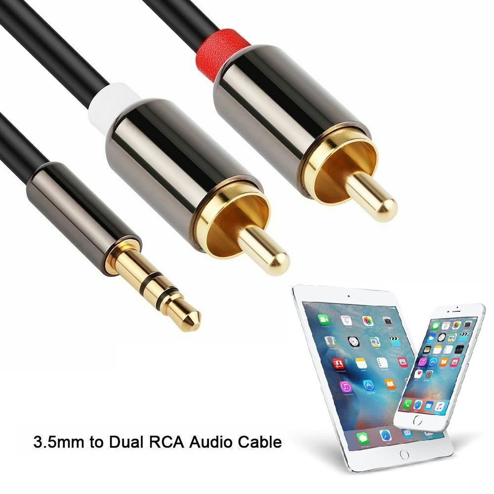 2 RCA to 3.5 mm AUX Audio Cable